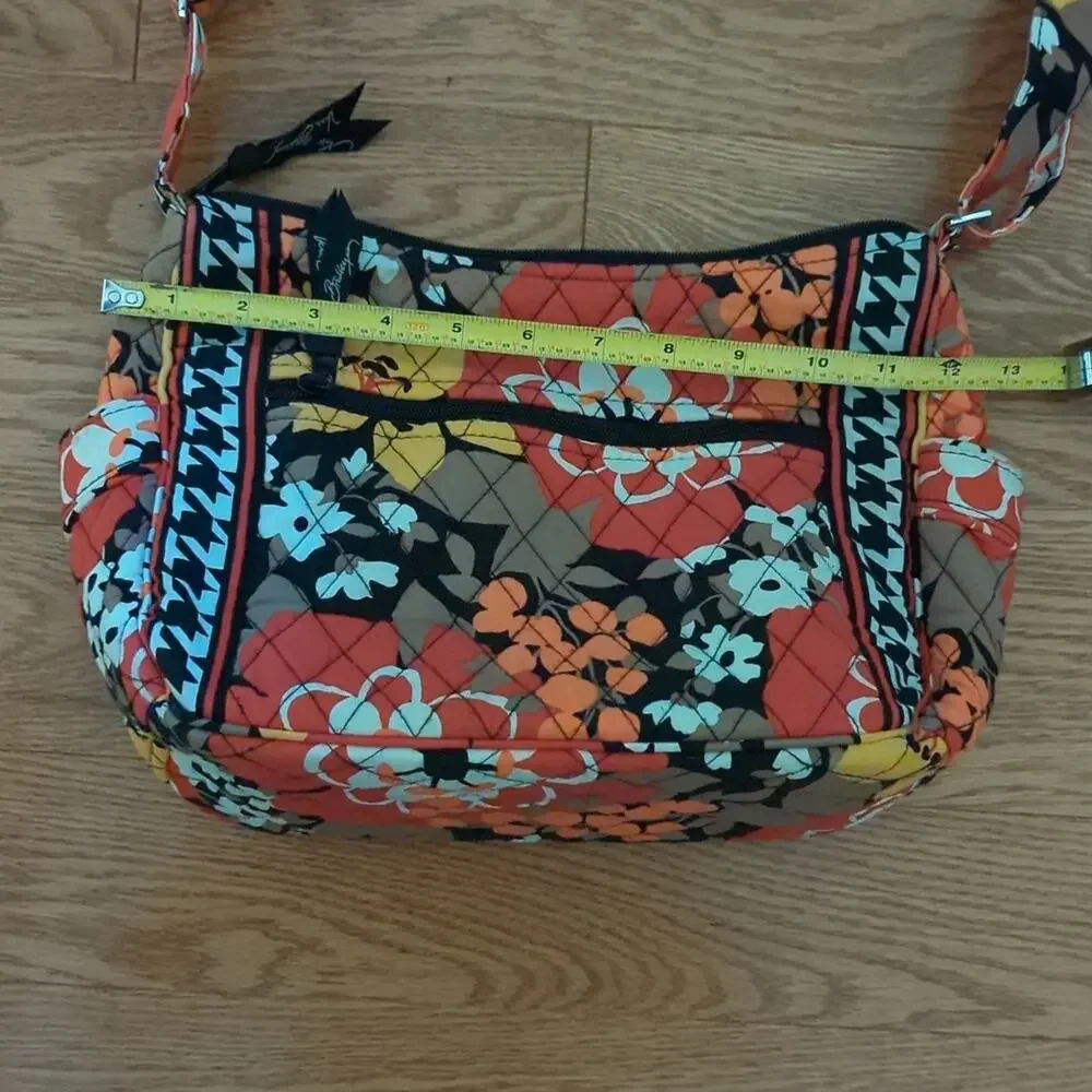 Vera Bradley Quilted Floral Bittersweet Houndstooth Print Crossbody Shoulder Bag
